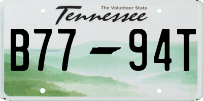 TN license plate B7794T