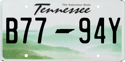 TN license plate B7794Y