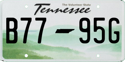 TN license plate B7795G