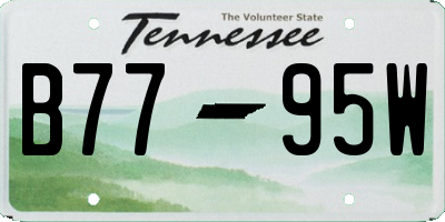 TN license plate B7795W