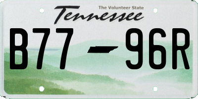 TN license plate B7796R