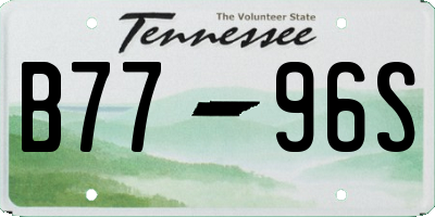 TN license plate B7796S