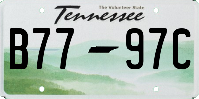 TN license plate B7797C
