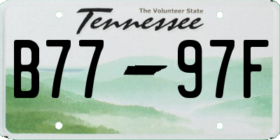 TN license plate B7797F