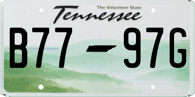 TN license plate B7797G