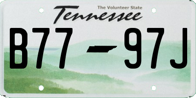 TN license plate B7797J