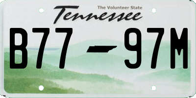 TN license plate B7797M