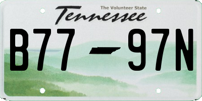 TN license plate B7797N