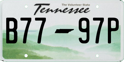 TN license plate B7797P