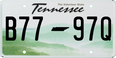 TN license plate B7797Q