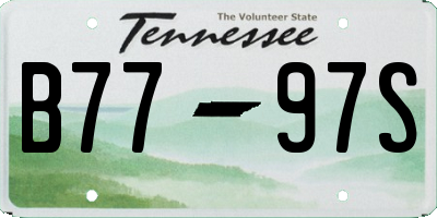 TN license plate B7797S