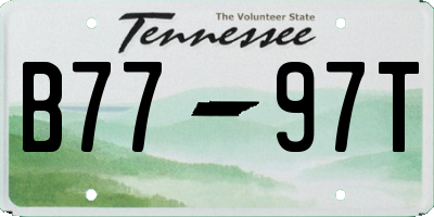 TN license plate B7797T
