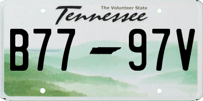TN license plate B7797V