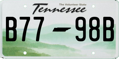 TN license plate B7798B