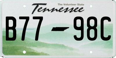 TN license plate B7798C