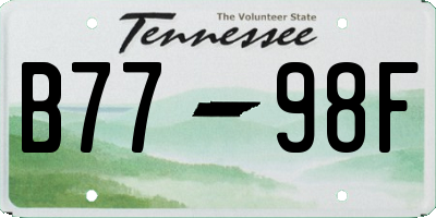 TN license plate B7798F