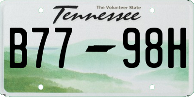 TN license plate B7798H