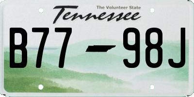 TN license plate B7798J