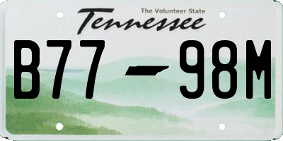 TN license plate B7798M