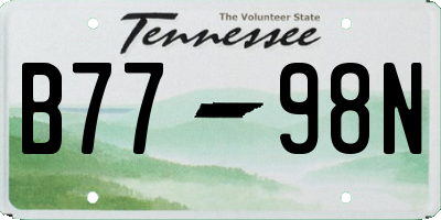 TN license plate B7798N