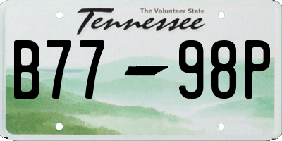 TN license plate B7798P
