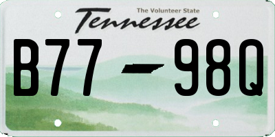 TN license plate B7798Q
