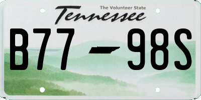 TN license plate B7798S