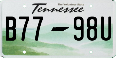 TN license plate B7798U