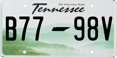 TN license plate B7798V