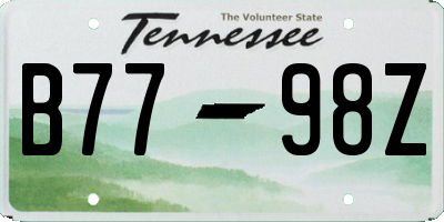 TN license plate B7798Z