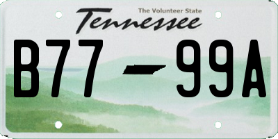 TN license plate B7799A