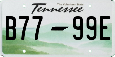 TN license plate B7799E