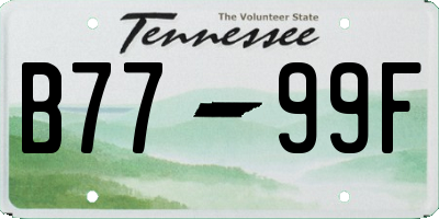TN license plate B7799F