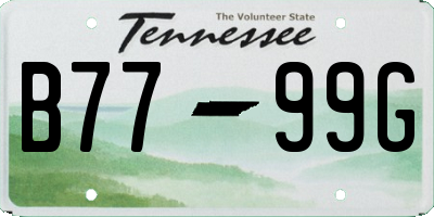 TN license plate B7799G