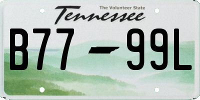 TN license plate B7799L