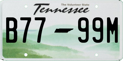 TN license plate B7799M
