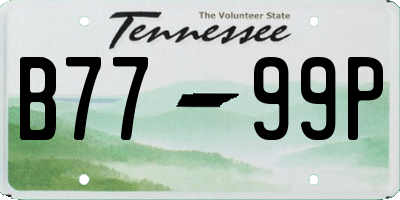 TN license plate B7799P