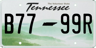 TN license plate B7799R