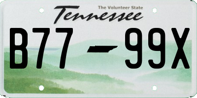 TN license plate B7799X