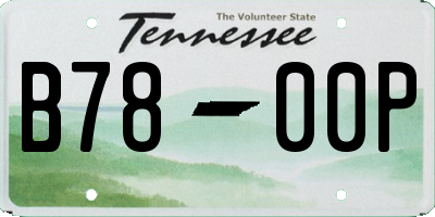 TN license plate B7800P