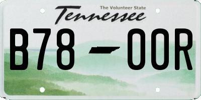 TN license plate B7800R
