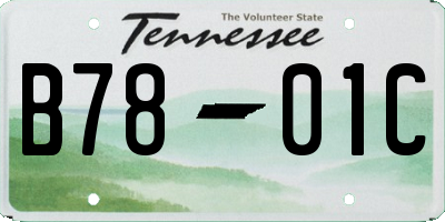 TN license plate B7801C