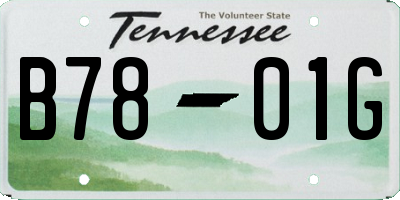 TN license plate B7801G