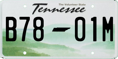 TN license plate B7801M