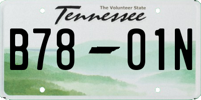 TN license plate B7801N