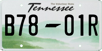 TN license plate B7801R