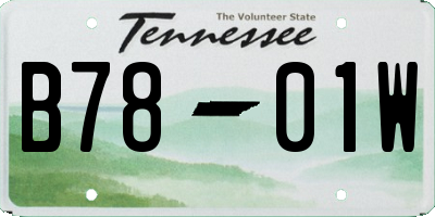 TN license plate B7801W