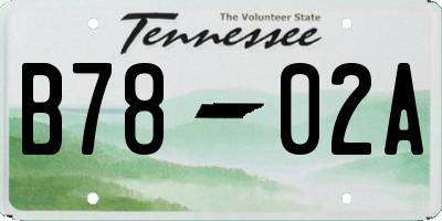 TN license plate B7802A