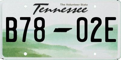 TN license plate B7802E