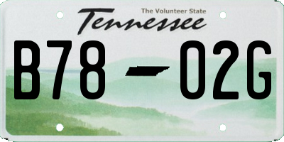 TN license plate B7802G